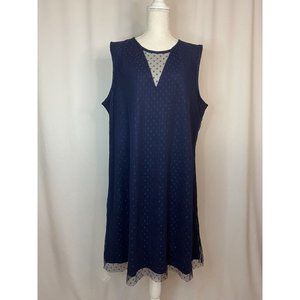 Suzanne Betro Women’s Shift Mesh Dress, Size 2X, Navy